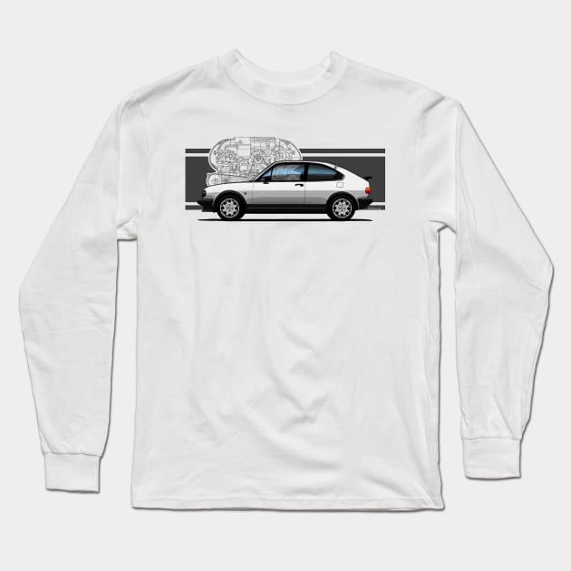 The iconic Italian classic car designed by Giugiaro (for light backgrounds) Long Sleeve T-Shirt by jaagdesign